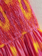 Load image into Gallery viewer, Red Print Smocked Midi Dress