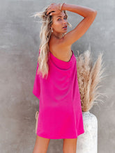 Load image into Gallery viewer, Single Shoulder Kimono Sleeve Mini Dress