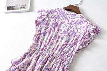 Load image into Gallery viewer, Boho Lilac Floral Print Mini Dress