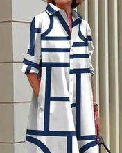 Load image into Gallery viewer, Collar Print Button Down Mini Dress