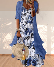 Load image into Gallery viewer, Blue Print Maxi Dress Two Piece Dress