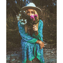 Load image into Gallery viewer, Boho Floral Wrap Midi Dress