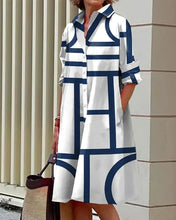 Load image into Gallery viewer, Collar Print Button Down Mini Dress