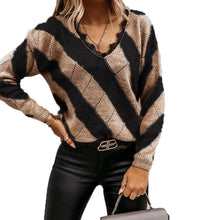 Load image into Gallery viewer, Color Block Lace Trimmed Sweater