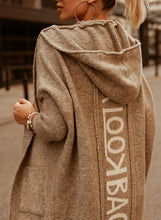 Load image into Gallery viewer, Brown Pockets Hoodied Long Cardigan