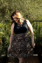 Load image into Gallery viewer, Black And Leopard Mini Dress