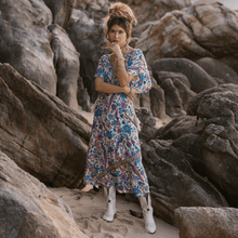 Load image into Gallery viewer, Boho Floral Peacock Print Long Dress