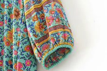 Load image into Gallery viewer, Boho Long Sleeves Floral Loose Midi Dress