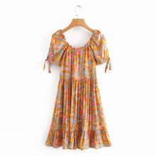 Load image into Gallery viewer, Short Sleeve Floral Print Mini Dress