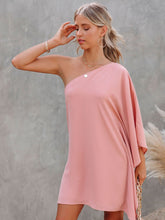 Load image into Gallery viewer, Single Shoulder Kimono Sleeve Mini Dress