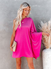 Load image into Gallery viewer, Single Shoulder Kimono Sleeve Mini Dress