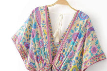 Load image into Gallery viewer, Boho Floral Peacock Print Long Dress