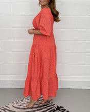 Load image into Gallery viewer, White Elastic Neck Half Sleeve Midi Lace Dress