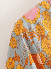 Load image into Gallery viewer, Vintage Boho Orange Floral Print Maxi Wrap Dress