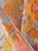 Load image into Gallery viewer, Vintage Boho Orange Floral Print Maxi Wrap Dress