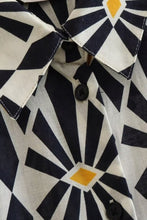 Load image into Gallery viewer, Black and White Print Long Sleeves Midi Dress