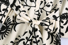 Load image into Gallery viewer, White Print Long Sleeve Button Down Midi Dress