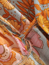 Load image into Gallery viewer, Vintage Boho Orange Floral Print Maxi Wrap Dress