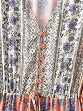 Load image into Gallery viewer, Pink Print Tiered Maxi Dress