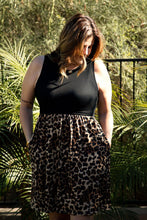 Load image into Gallery viewer, Black And Leopard Mini Dress