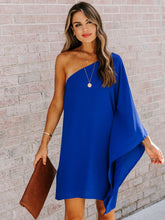 Load image into Gallery viewer, Single Shoulder Kimono Sleeve Mini Dress