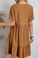 Load image into Gallery viewer, Ruched V-Neck Short Sleeve Mini Dress