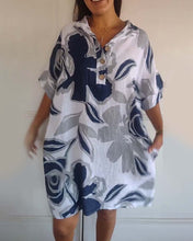 Load image into Gallery viewer, Floral Print Short Sleeves Pocket Mini Dress