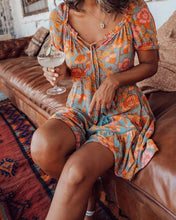 Load image into Gallery viewer, Short Sleeve Floral Print Mini Dress