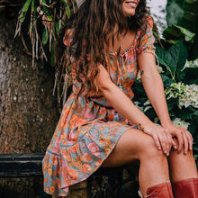 Load image into Gallery viewer, Short Sleeve Floral Print Mini Dress
