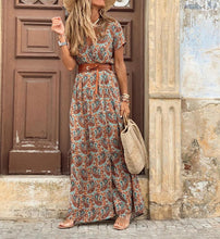 Load image into Gallery viewer, Paisley Print Split Side Maxi Dress