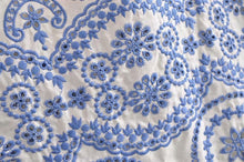 Load image into Gallery viewer, Blue Embroidery Hollow Out Midi Dress