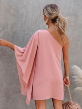 Load image into Gallery viewer, Single Shoulder Kimono Sleeve Mini Dress
