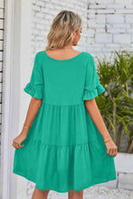 Load image into Gallery viewer, V-Neck Flounce Sleeve Tiered Dress
