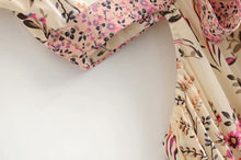Load image into Gallery viewer, Boho Beige Floral Print High Low Dress
