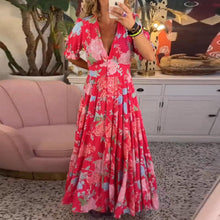 Load image into Gallery viewer, Floral Short Sleeves Maxi Dress
