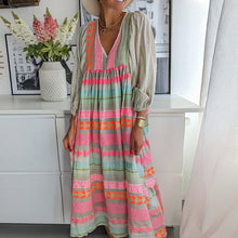 Load image into Gallery viewer, Pink Striped Print Midi Dress
