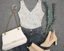 Load image into Gallery viewer, Classic V-Neck Sequined Tank Top
