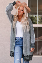 Load image into Gallery viewer, Oversized Grey Checkered Long Cardigan Sweater
