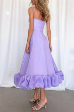 Load image into Gallery viewer, Straps  Sleeveless A-line Shirring Hem Party Midi Dress
