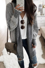 Load image into Gallery viewer, Oversized Grey Checkered Long Cardigan Sweater
