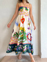 Load image into Gallery viewer, Straps Print Swing Midi Dress
