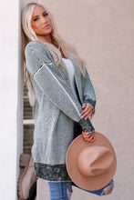 Load image into Gallery viewer, Oversized Grey Checkered Long Cardigan Sweater

