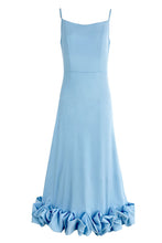 Load image into Gallery viewer, Straps  Sleeveless A-line Shirring Hem Party Midi Dress
