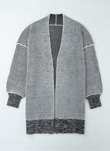 Load image into Gallery viewer, Oversized Grey Checkered Long Cardigan Sweater

