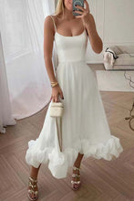 Load image into Gallery viewer, Straps  Sleeveless A-line Shirring Hem Party Midi Dress

