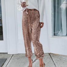 Load image into Gallery viewer, Gold Sequins Party Pants
