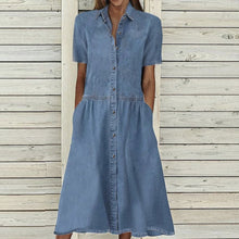 Load image into Gallery viewer, Casual Loose Summer Midi  Denim Dress
