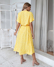 Load image into Gallery viewer, Beige Dots Print Midi Dress
