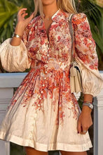 Load image into Gallery viewer, Elegant Floral Long Sleeve Mini Dress
