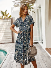 Load image into Gallery viewer, Beige Dots Print Midi Dress
